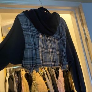 LF cropped flannel/hoodie jacket!